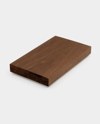 14 cm leveä laudelauta. Tumma lämpökäsitelty haapa